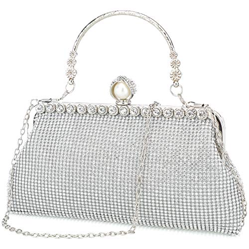 evening bags and clutches for women evening bag purses evening clutch(Silver) evening bags and clutches for women evening bag purses evening clutch(Silver)