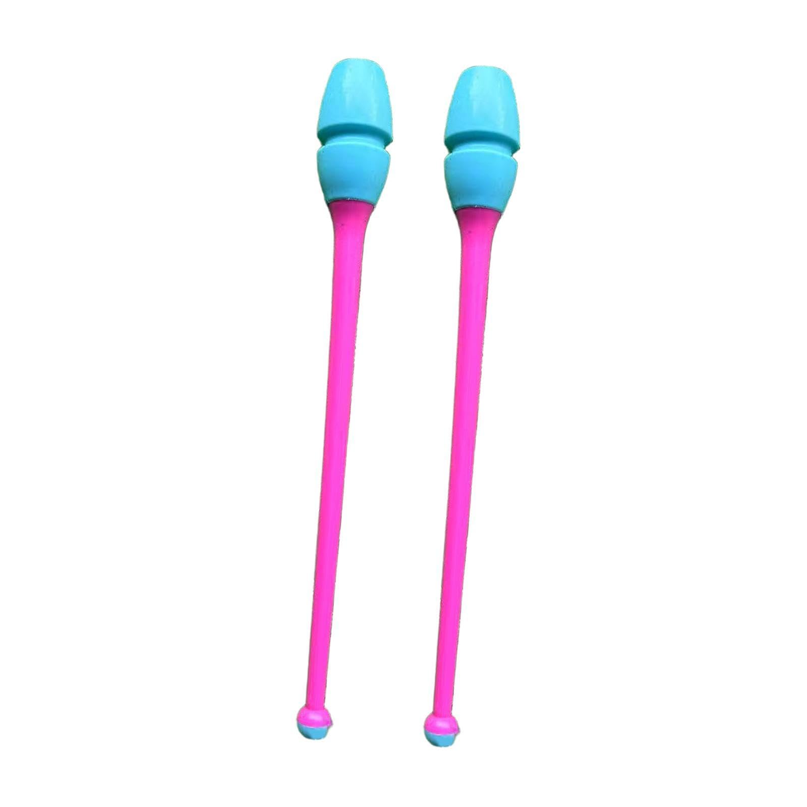 2X Rhytmic Gymnastics Clubs Portable 45.5cm for Fitness Competition Training Blue Head-image-28