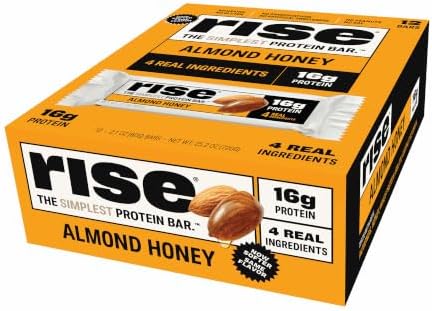 Rise Almond Honey Whey Protein Bars, High Protein Breakfast Snack, Soy-Free