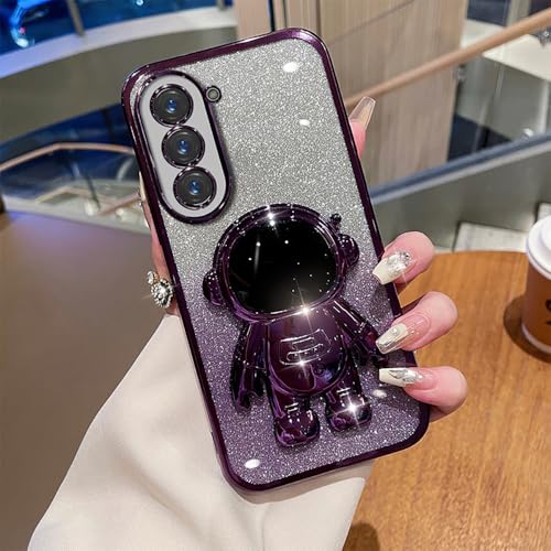 Coque avec support astronaute pour Galaxy S25 Plus réglable violet