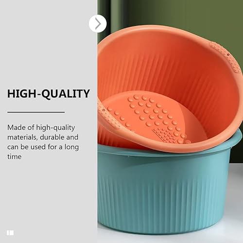 Miniatura 9 de Bañera de baño de remojo de pies bañera de hidromasaje de pies para pedicura, cubo de remojo de pies con cuentas para hombre en casa, naranja