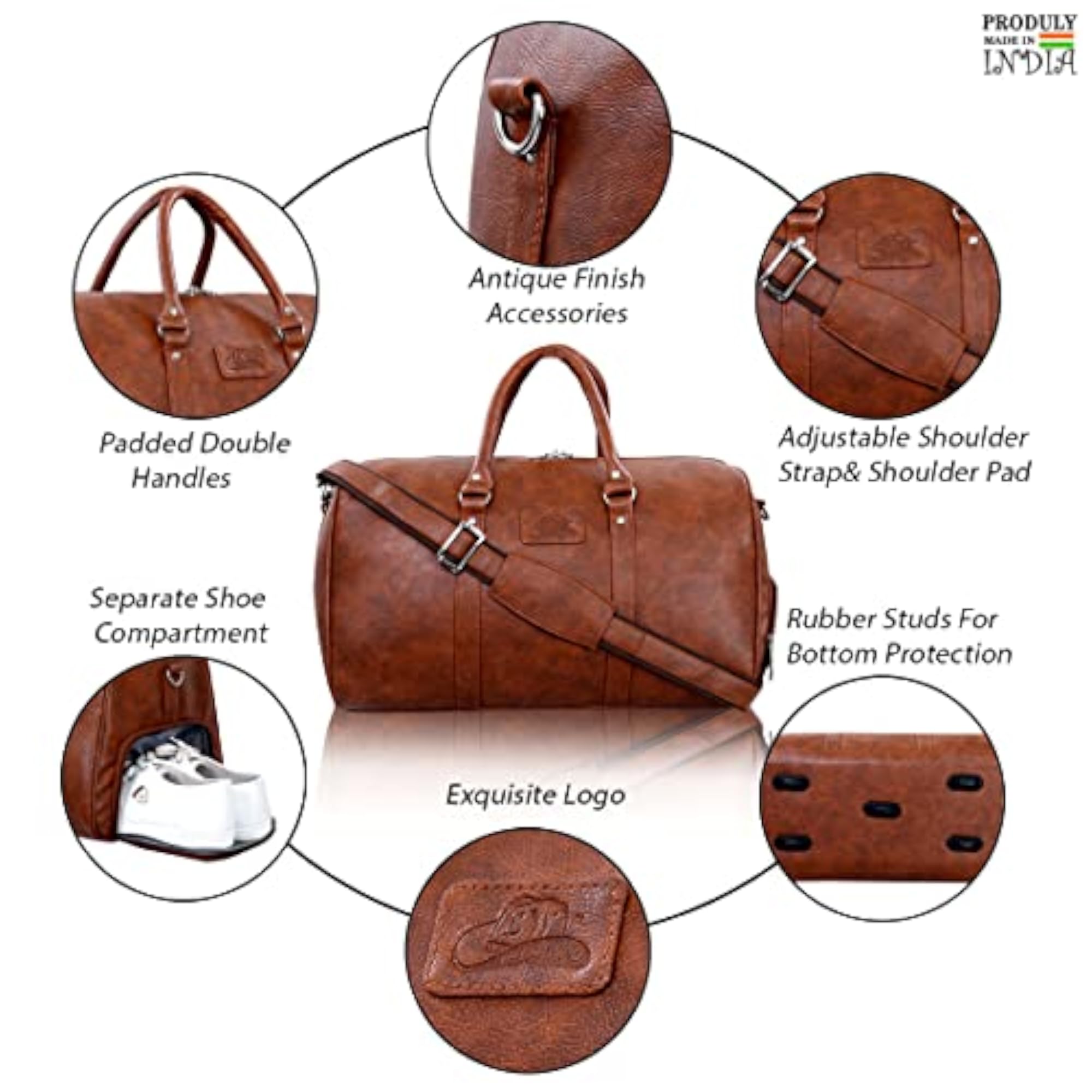 Duffle Bag for Travel with Shoe Pocket