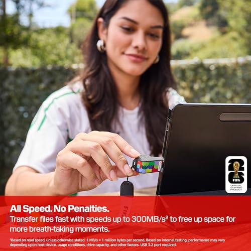 Image of SANDISK 64GB USB-C Flash Drive, FIFA World Cup 2026 Edition - Up to 300MB /s Transfer speeds, USB 3.2 Gen 1, USB Type-C - Black - SDCZIA-064G-G46