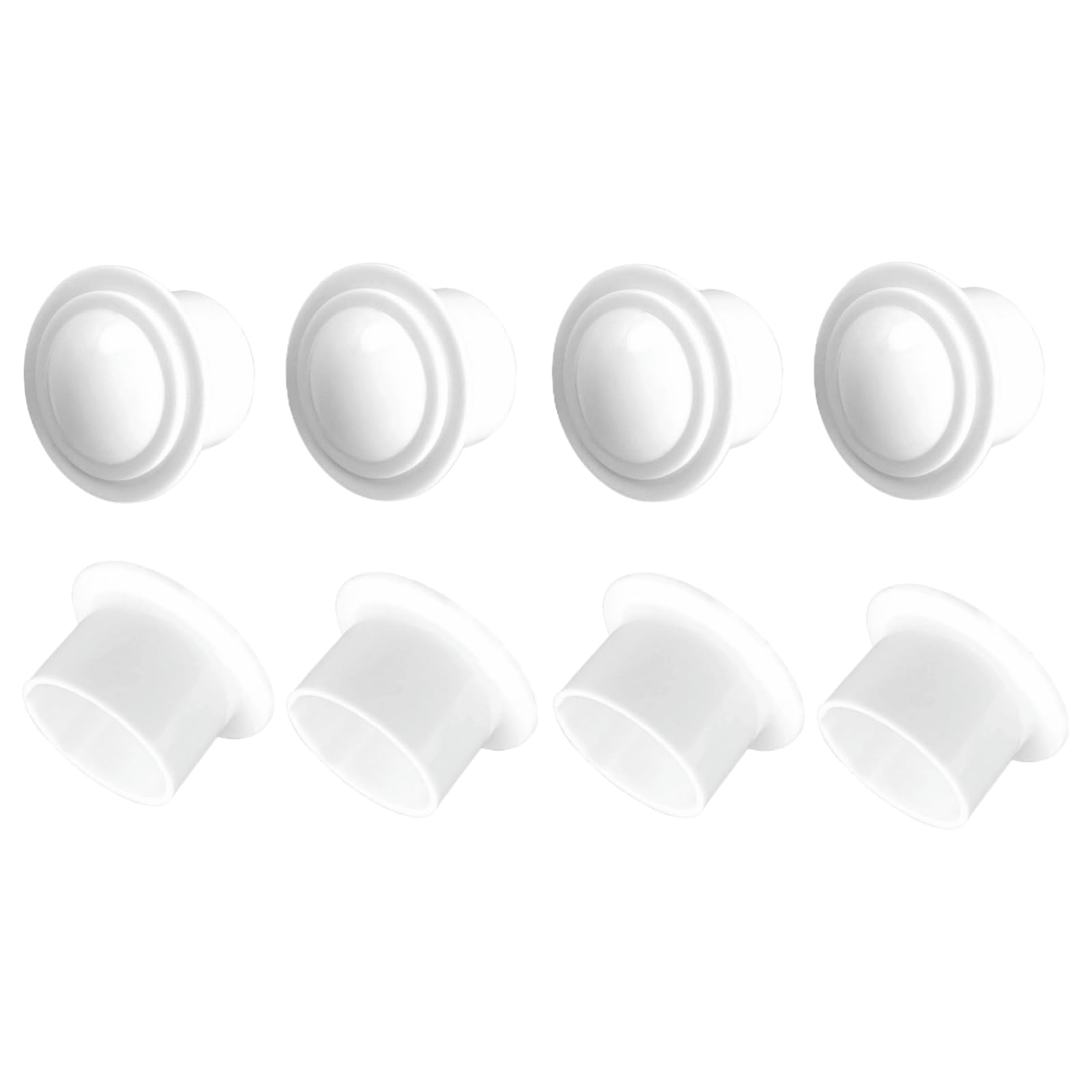 Curtain Pole Ends Finials 8PCS Plastic Material Simple Roman Rod Decorative End 22mm Diameter White