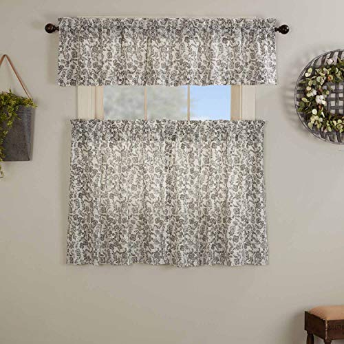 Piper Classics Gray Gables Floral Valance Curtains, 16" L X 72" W, Botanical Print, Farmhouse Vintage Country Cottage, Kitchen Window Curtain #TOP1