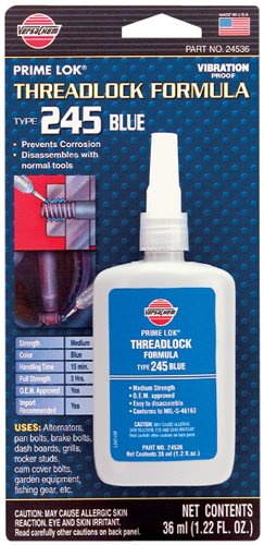 (24536-12PK) Medium Blue Thread Locker - 36 ml Squeeze Bottle, (Pack of 12)