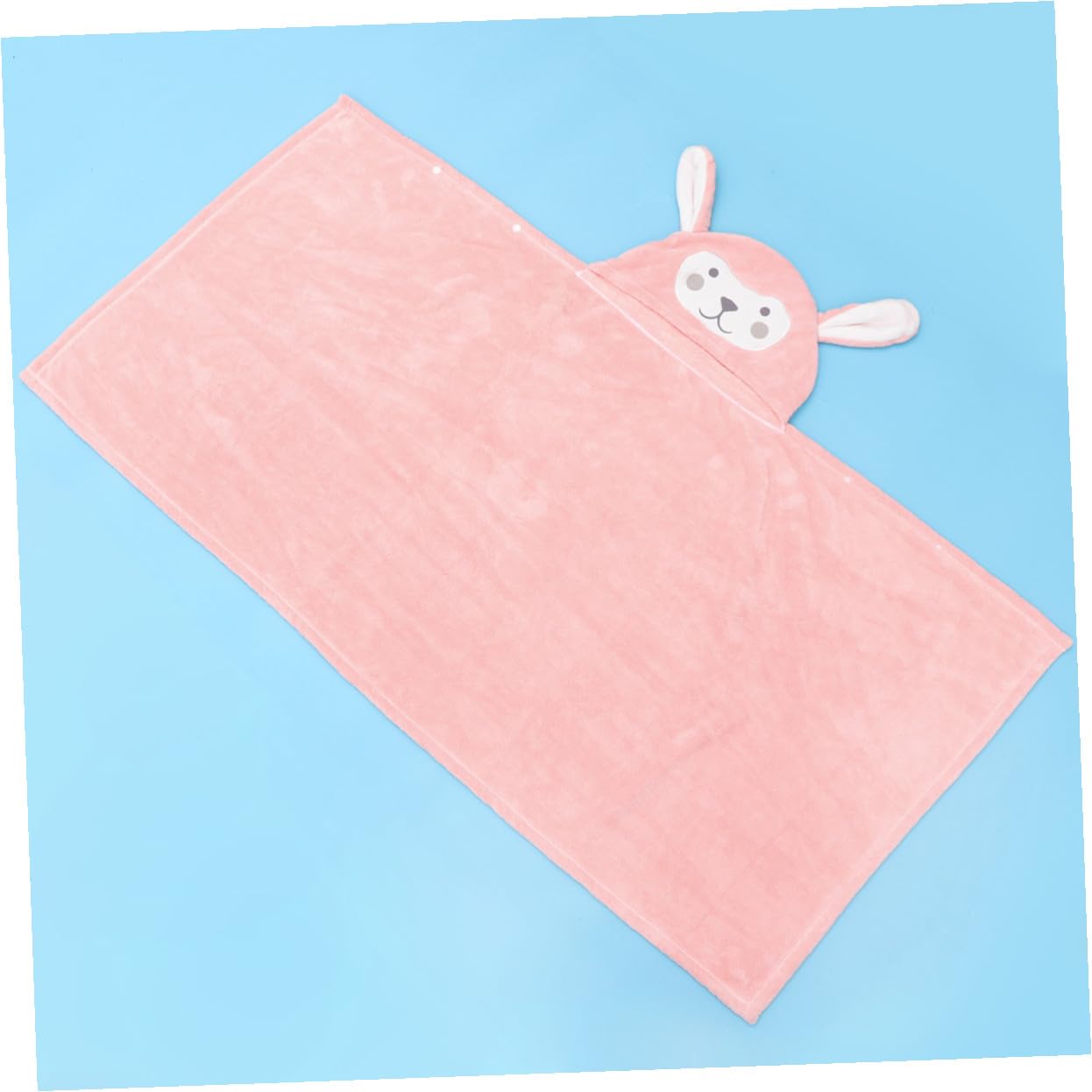 SHINEOFI Toalla de Baño Forro Coral Rosa Capucha Conejo para Niños