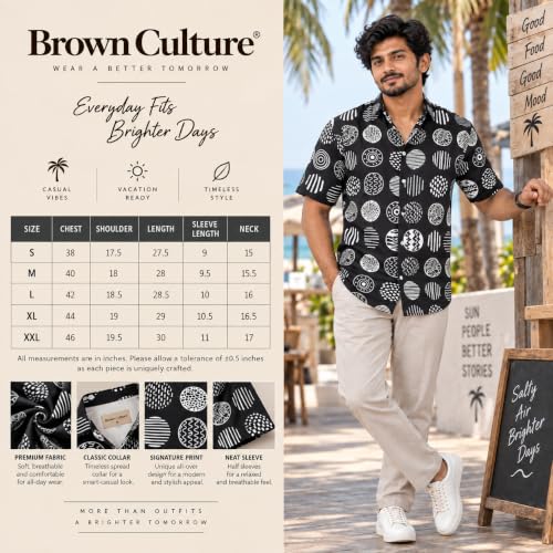 Image of BROWN CULTURE Printed Shirts for Men | Half Sleeve Shirt for Men | Cotton Half Sleeve | Cotton Blend Shirts for Men's | Casual Printed Shirt | Stylish Everyday Wear