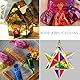 cellophan farbig, 120pcs cellophanfolie,8 Multi-Colors fensterfolie basteln, 7,5x7,5 Zoll fensterfolie bunt, transparentpapier bunt,Colour for Sweets, DIY, Arts, Crafts, Decoration