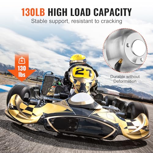 VEVOR Go Kart Tires and Rims, 10x4.5-5" Go Kart Wheels, 2-Pack Front Wheels, Aluminum Alloy Rims and Rubber Tires, Hub-Rim Fit Bolt Pattern 1.57 inch with 3 Bolt Holes, Replacement Pneumatic Tire - Image 5