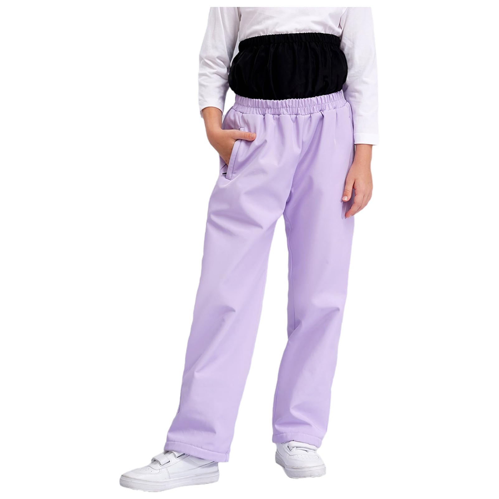 CHICTRY Pantalon Ski Enfant Fille Polaire Chaud Pantalon Thermique d'hiver Coupe-Vent Pantalon Softshell Combinaison de Neige