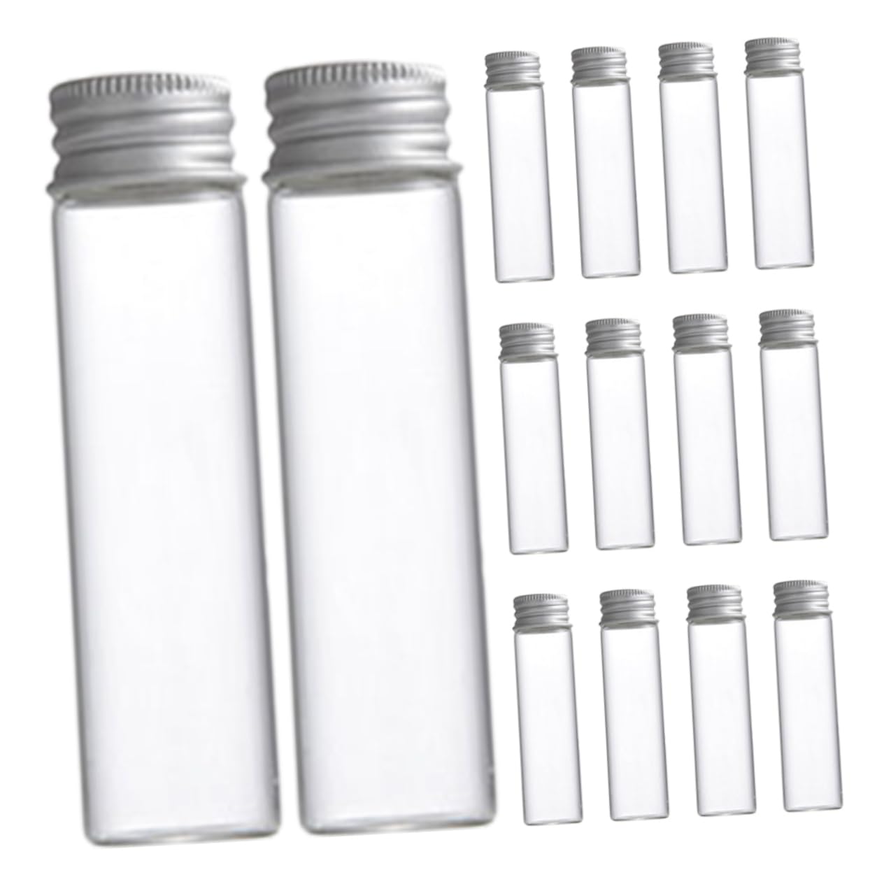 GARVALON 30pcs Glass Vials Screw Caps Leak Sample Containers for Essential Oils DIY Crafts Jewelry Beads Party Favors and Laboratory Use