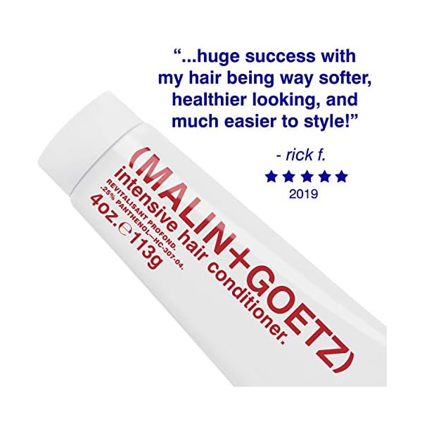 Malin + Goetz Intensive Hair Conditioner, creates softer, smoother hair. Helps strengthen dry damaged hair, works with all hair and skin types, vegan and cruelty-free 4 Fl Oz