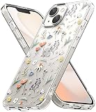 Ringke Coque Fleur Compatible avec iPhone 14 Plus [Fusion Design] Graphique Solide Rigide Back TPU Souple Bumper Étui Femmes Antichoc de Protection [Militaire Défense] - Dry Flowers