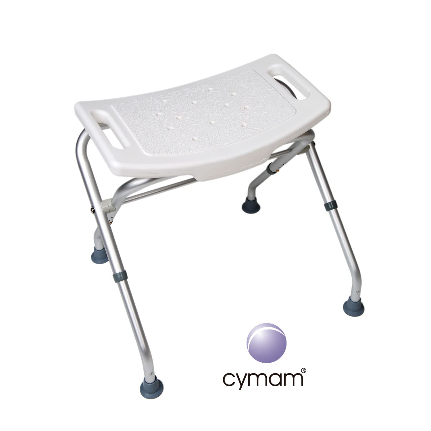 Taburete de Ducha Plegable – Silla de Baño Regulable en Altura | Asiento con desagües, 3 niveles de altura, patas de goma antideslizantes, fácil transporte y montaje sin herramientas