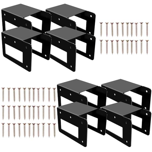 Acheterry 8 Pack Firewood Log Storage Rack Bracket Outdoor Adjustable Heavy Duty Powder Coated Steel Holder Fireplace Wood Storage Log Holder
