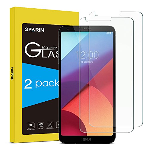 SPARIN LG G6 Protector de Pantalla 2-pack, Cristal Templado para LG G6 Resistente a Golpes y Rayado, Alta Transparencia , Vidrio Templado LG G6