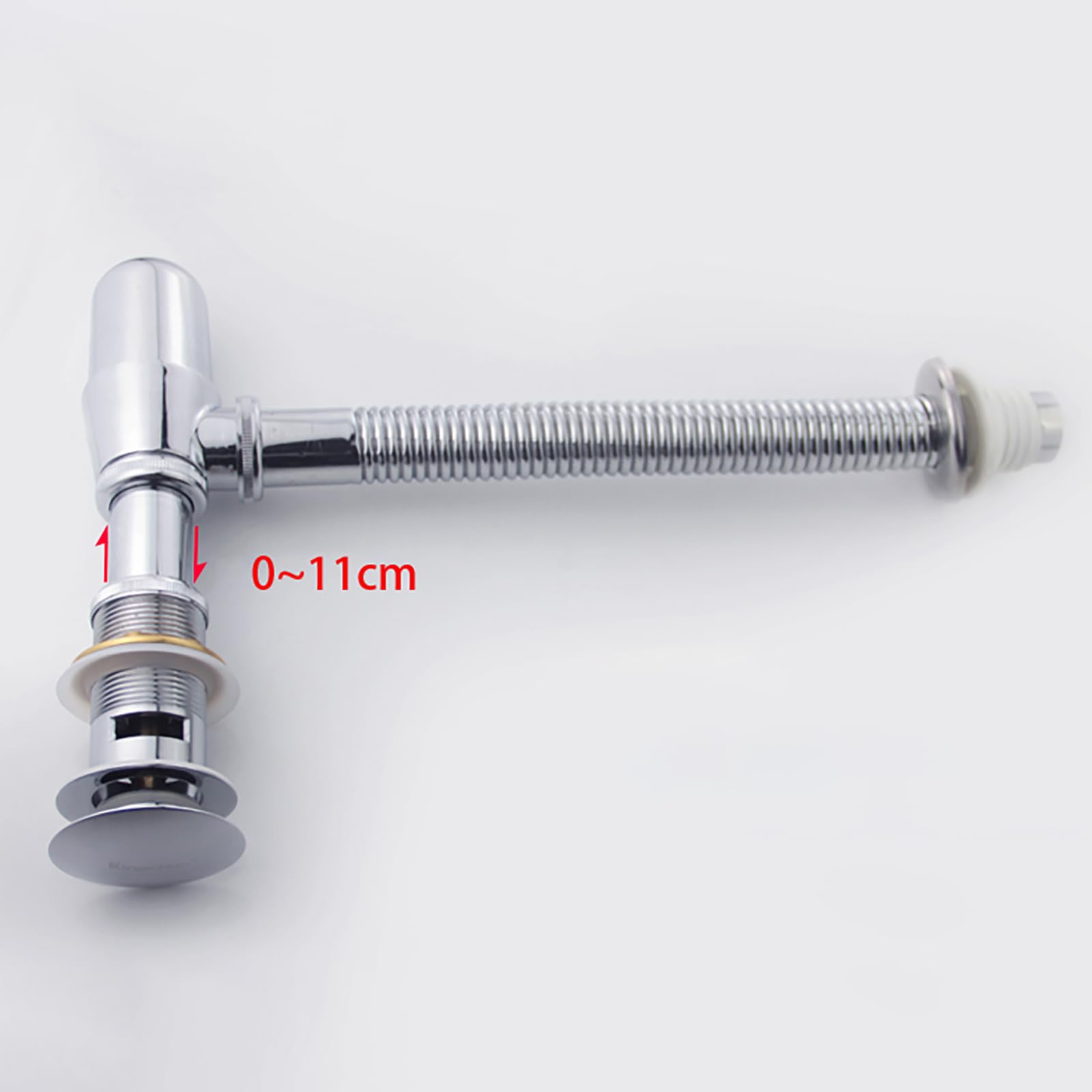 Siphon Waschbecken Bad mit Pop Up Ablaufventil und Überlauf,Flexibles Gewelltes Abflussrohr, Verlängerung Rohr Abfluss,Höhenverstellbares Syphon Waschbecken