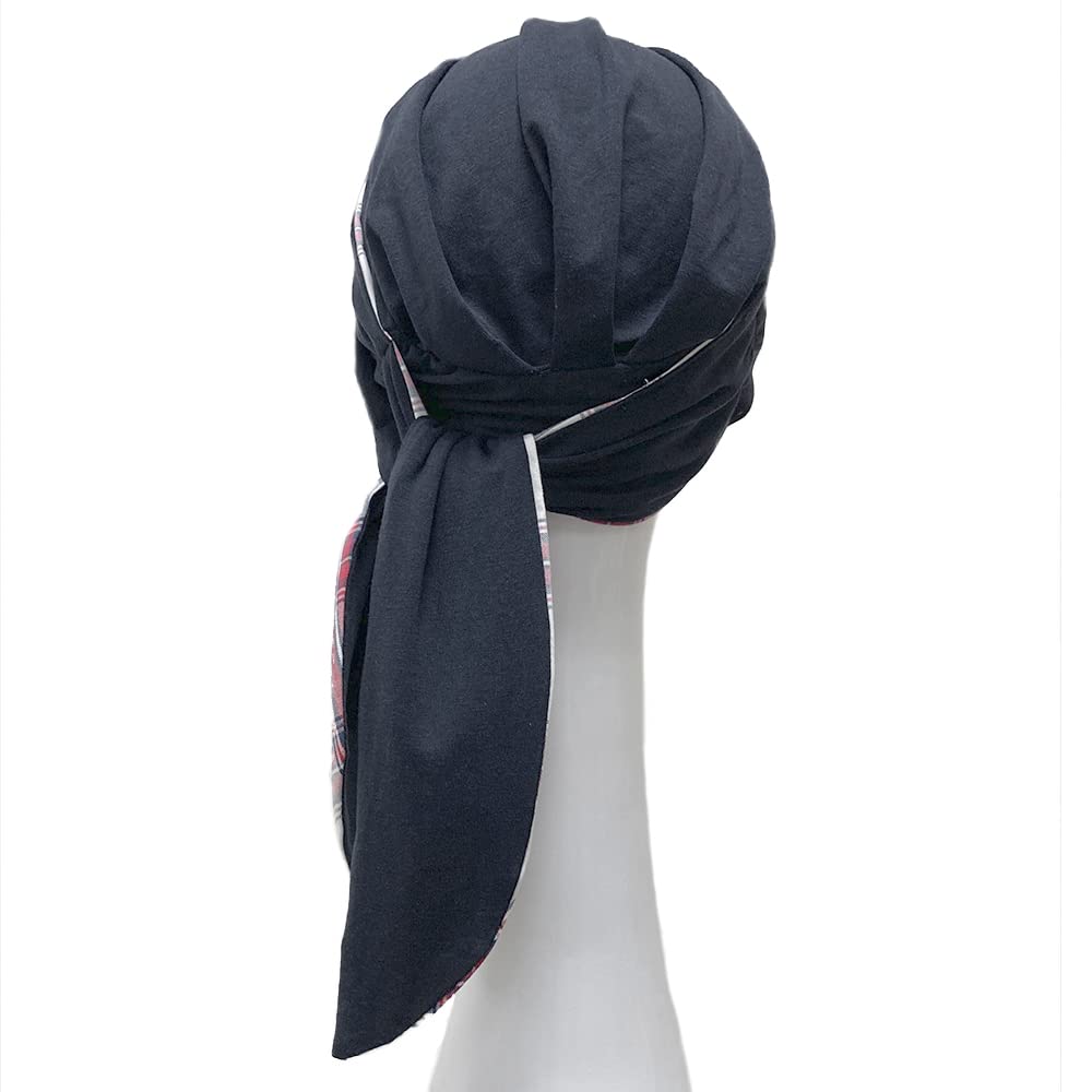 CAREBELL Foulard Oncologico/Modello Smooth/Design Scottish/Tessuto di Cotone/Ideale pelli Sensibili/Chemioterapia e Alopecia/Senza Cuciture Interni/Certificato Oeko - Tex