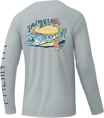 Palmyth Mens Fishing Shirts Long Sleeve UPF 50+ Sun Protection Rash Guard