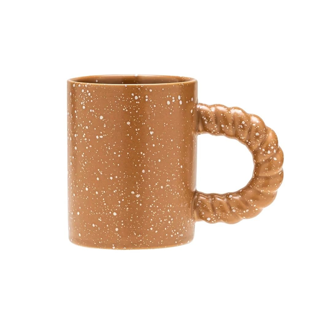 Nff Coffee Mug, Ceramic Vintage Large Breakfast Mug With Handle For Coffee, Milk, Tea, 350ml(Brown)