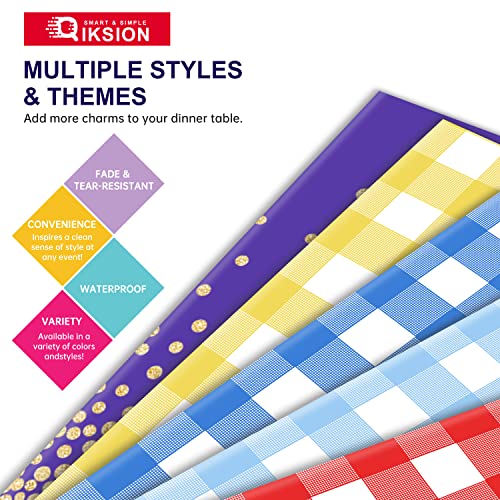 QIKSION Black Plastic Table Cloth Disposable 2 Pack, 54 x 108 Inch Tablecloths for Party, Graduation, Halloween Decorations, Rectangle Table Cover #5