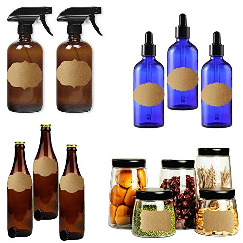 2" X 3" Kraft Label Stickers Writable Gift Labels, 200Pcs Self-Adhesive Brown Labels For Essential Oil Bottle, Jars, Food Storage Or Gift Decoration #TOP5