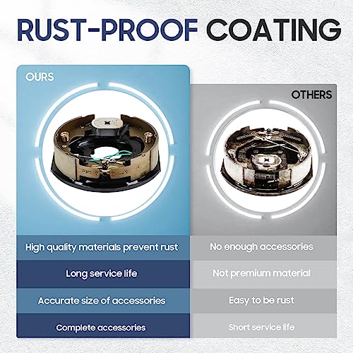 SEHNSUCHT Trailer Electric Brakes, Self Adjusting Left Electric Brake Assembly 4-Hole Mounting 10" x 2.25" for 3500lb Axle - Image 5