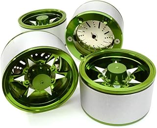 Integy RC Model C26619GREEN 2.2 Size Billet Machined Alloy 6V Spoke Wheel(4) High Mass Type for Scale Crawler