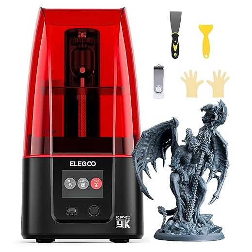 ELEGOO Stampante 3D MARS 4 MSLA, Stampante per Fotopolimerizzazione con Resina UV con LCD Monocromatico da 7 Pollici 9K, Modalità di Stampa Multiple, Dimensioni di Stampa di 153,36x77,76x175 mm³