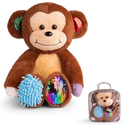 ODOXIA Sensory Monkey Stuffed Animal | Sensory Plush Toy | Fidget Stuffed Animal for Kids | Great for Sensory Needs | Sensory Stuffed Animals for Children | Sensory Pillow Plush