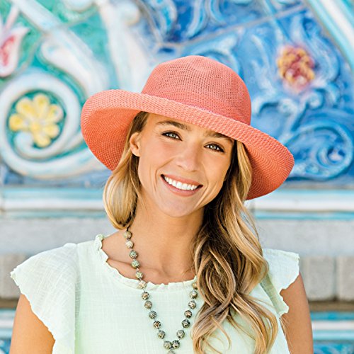 Wallaroo Hat Company Women’s Victoria Sun Hat – Packable Design and Adjustable Sizing for Medium Crown Sizes – Chic Style for Garden Parties, Beach Getaways and Outdoor Events (Turquoise)