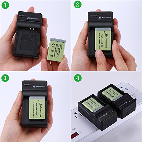 Powerextra 2 Pack Nb-13L Battery And Travel Charger Compatible With Canon Powershot G5 X G7 X G7 X Mark Ii G9 X G9 X Mark Ii Sx620 Hs Sx720 Hs Sx730 Hs Digital Camera #TOP1