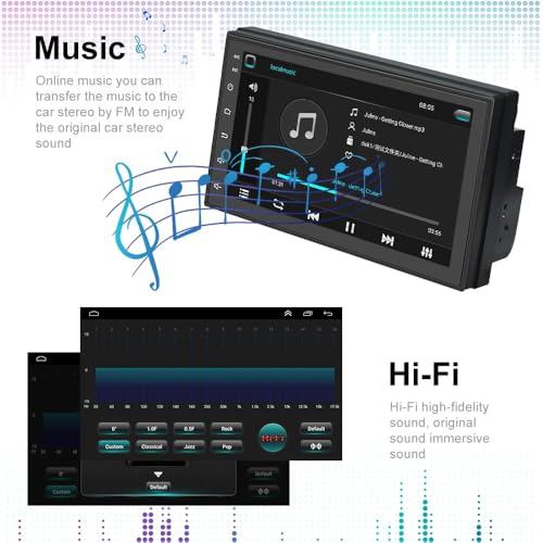 Podofo 2 DIN Android Bilradio 7" GPS Carplay Bluetooth FM RDS