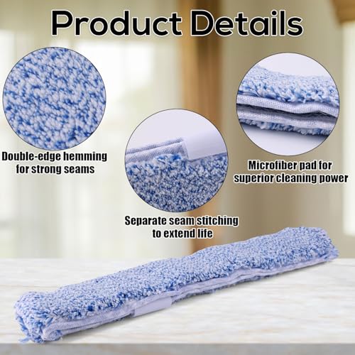 Image of 4 Pack Microfiber Window Cleaning Refill Replacement, 14 inch Reusable & Washable Squeegee Cloth Sleeve Compatible with MR.SIGA Window Glass Cleaning Tools Home and Office