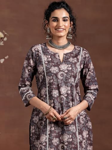 Image of Libas Printed Cotton Straight Kurta With Trouser