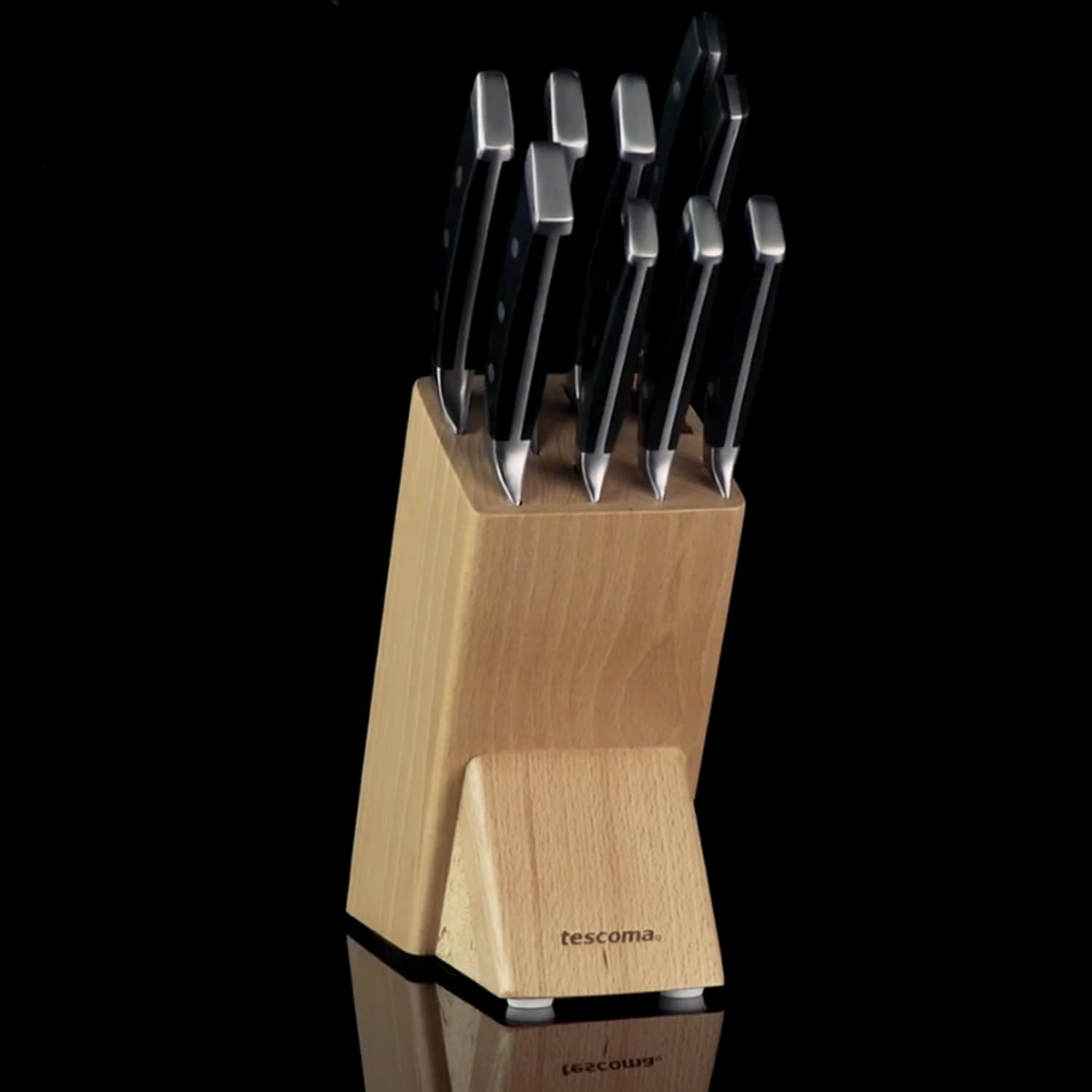 Tescoma Noblesse - Juego de 8 cuchillos y afilador de madera
