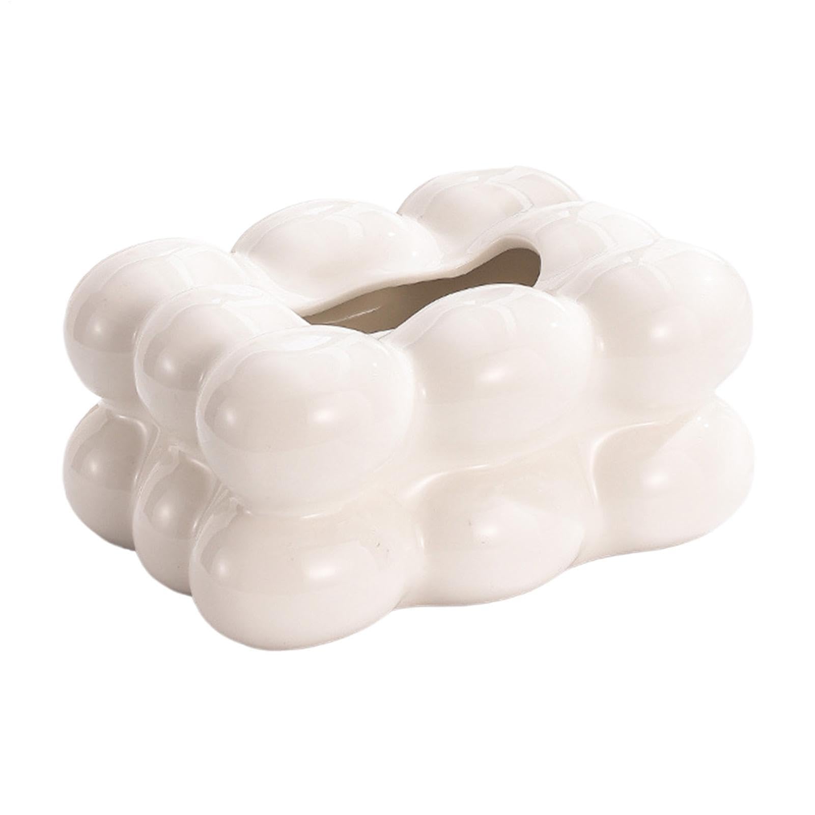 Portapañuelos Cubo Decorativo con Diseño Algodón de Azúcar Estético