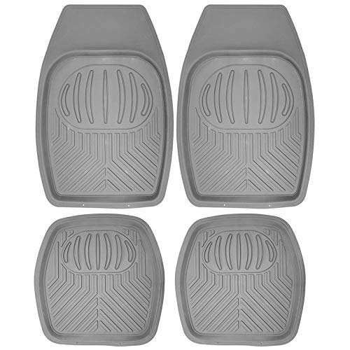 Motorup America Auto Floor Mats All Season Rubber - Fits Select Vehicles Car Truck Van SUV, Grey  