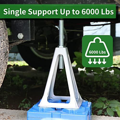 Image of RVGUARD RV Stack Jacks 2 Pack, Aluminum Stabilizer Jacks for RV Trailer Camper, Single Support Up to 6000 Lbs, Adjustable from 11 inch to 17 inch