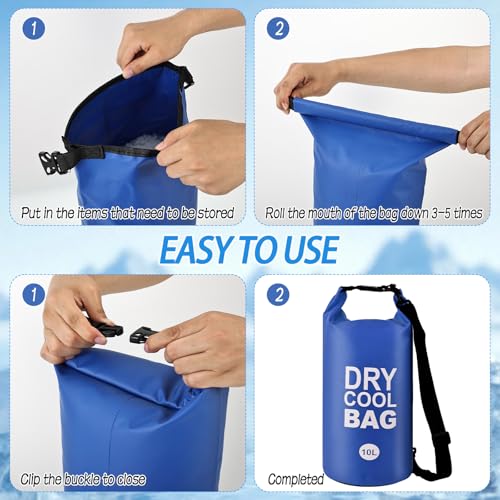 2Pcs 10L Bolsa Seca Aislante Flotante, Bolsa Cooler Plegable con Correa de Hombro, Impermeable y a Prueba de Fugas para Kayak, Camping, Pesca, Playa miniatura 5