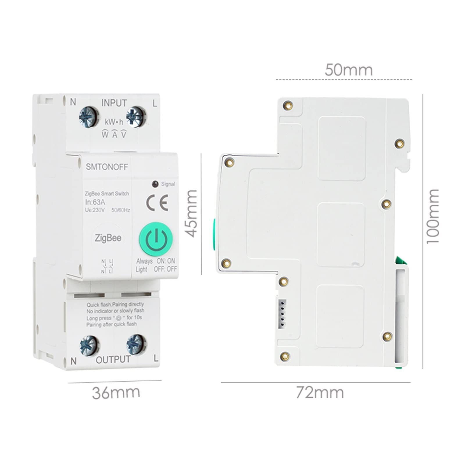 Medidor De Consumo Electrico, Tuya Smart ZigBee Energy Meter IoT Switch Over Bajo Voltaje Protección contra sobrecarga Medidor prepago, Fácil de Instalar