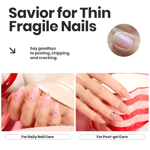 Beetles Jelly Nail Polish Set, 6 Colors Pink Nude Purple Velvet Glow Quick Dry Nail Polish Long Lasting Nail Strengthener Polish Gift for Girls Women — view 5