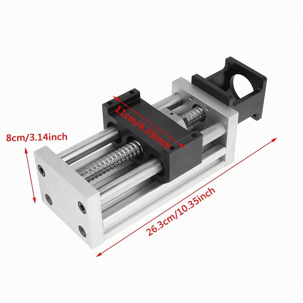 Slitta vite ricircolo sfere 100 mm,CNC Guida Scorrevole lineare,Vite ricircolo sfere manuale Attuatore palcoscenico,Tabella guide lineari Torni CNC Fresatrici Guida scorrevole,con 57 Step motore