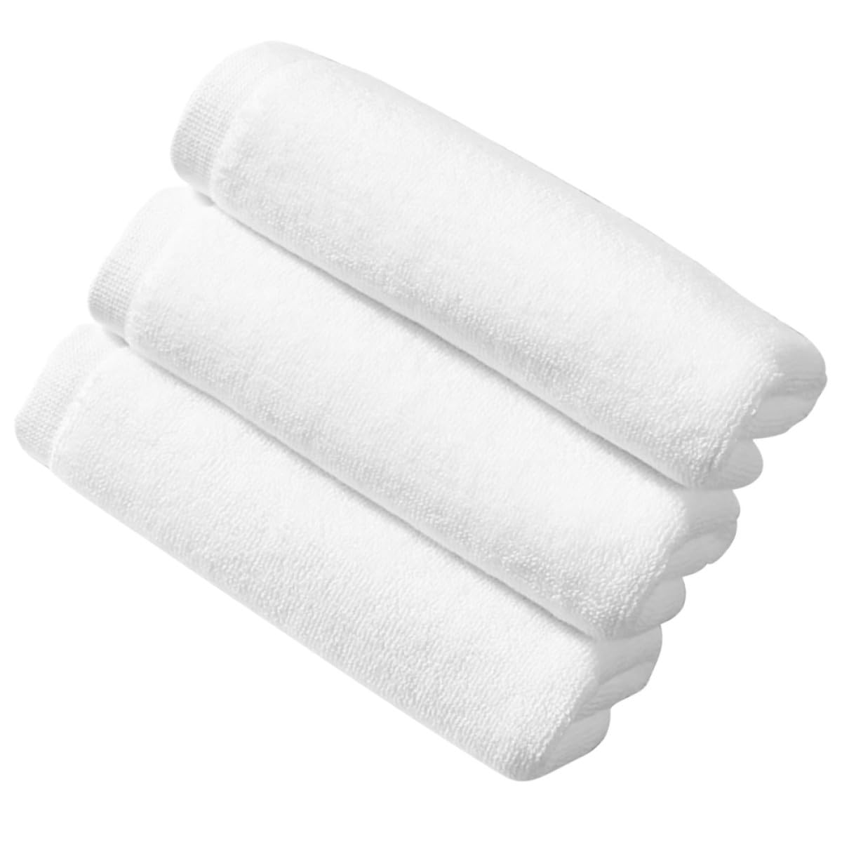 Toallas de algodón de alta absorción, juego de 3 piezas blancas ligeras de secado eficiente