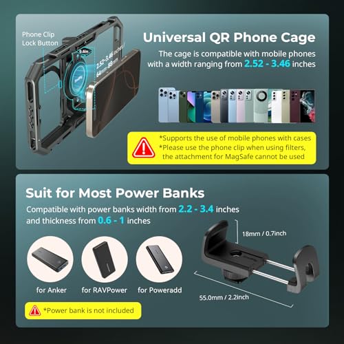 SMALLRIG x Brandon Li All-in-One Mobile Video Kit, Quick Release Universal Phone Video Rig Kit for iPhone for Samsung fo