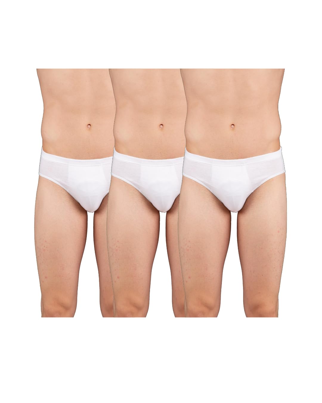Men's Super Combed Cotton Solid White Brief with Concealed Waistband Pack of 3-image-38