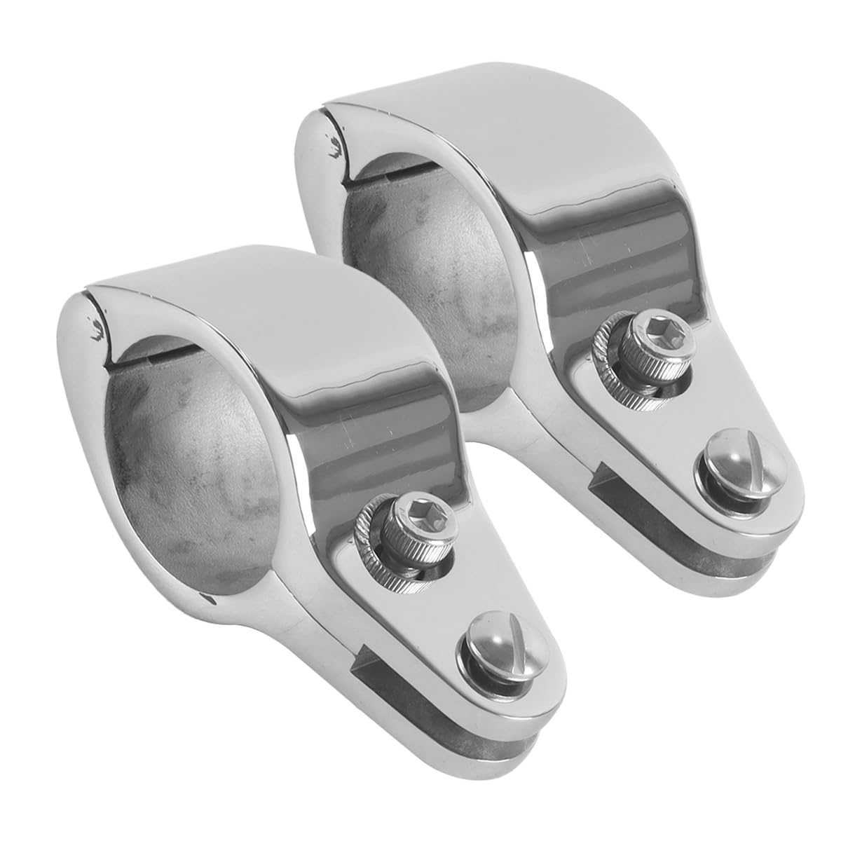 Teron 2 morsetti per tubi in acciaio inox con cerniera per barche Bimini Top pieghevole ganascia scorrevole scorrevole hardware morsetto per tubi per barche Bimini 25 mm