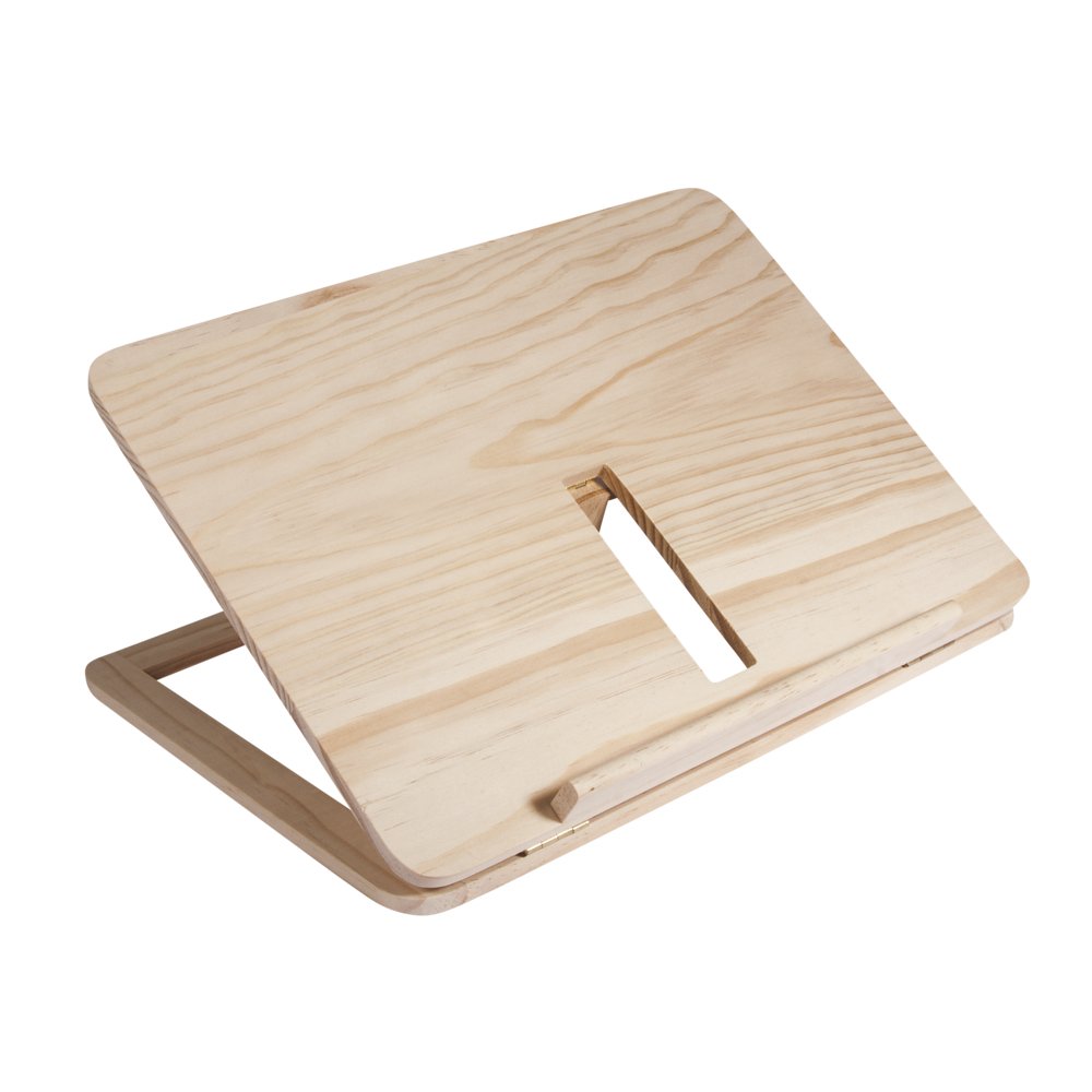 Rayher Leggio da Tavolo Regolabile in Legno Naturale FSC 28x21x3,4 cm per Libri Tablet iPad