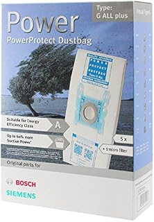 Bosch Type G Genuine PowerProtect Microfibre Cloth Vacuum Cleaner Bags + Filter (Pack of 5)